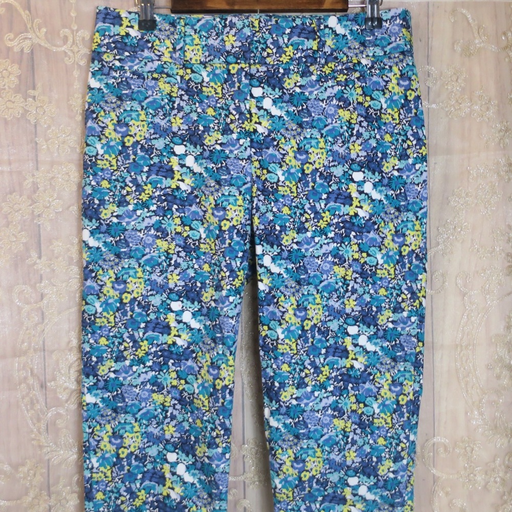 LOFT | Blue Floral Capri Pants Size 6
